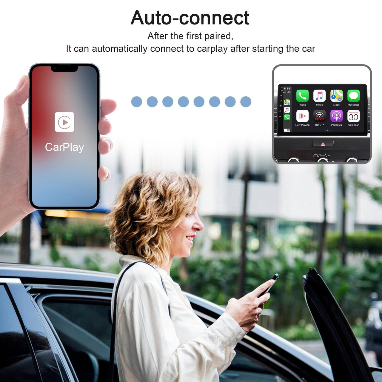 CarPlay Wireless Adapter for iOS - USB, USB-C - White