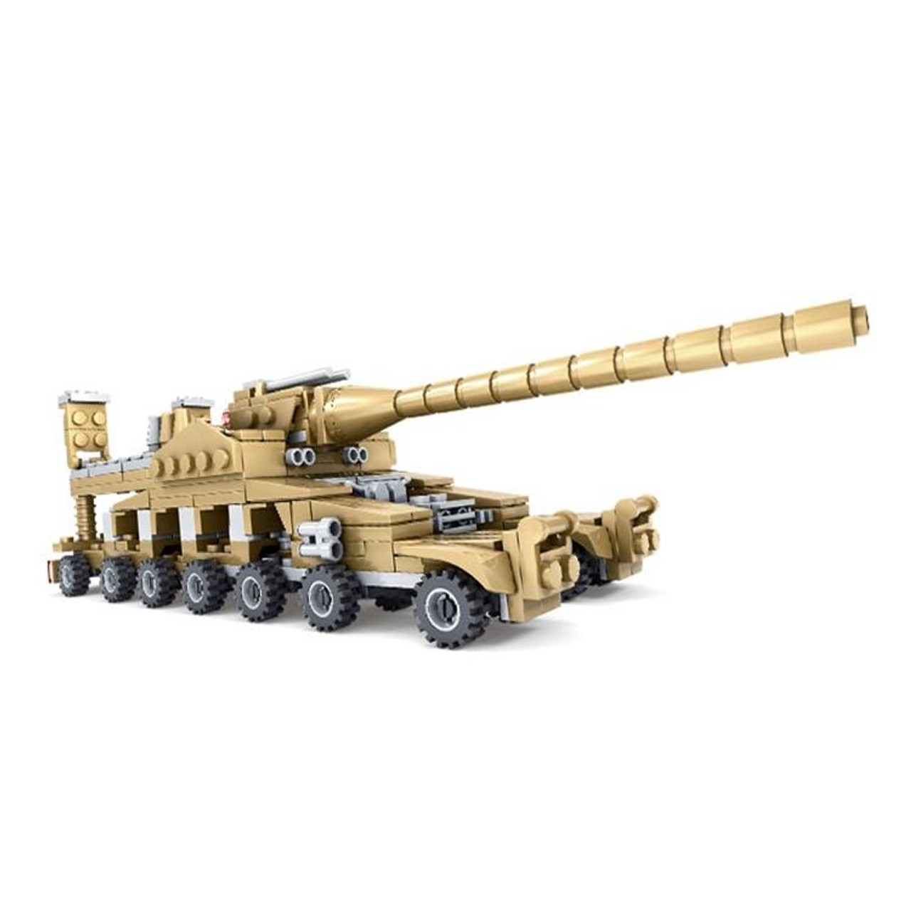 Army Building Blocks Toys Set, Create a WW2 German Dora Heavy Cannon Model  or 16 Small Military Vehicles, with 20 Toy Soldiers, Military Toys for Boys