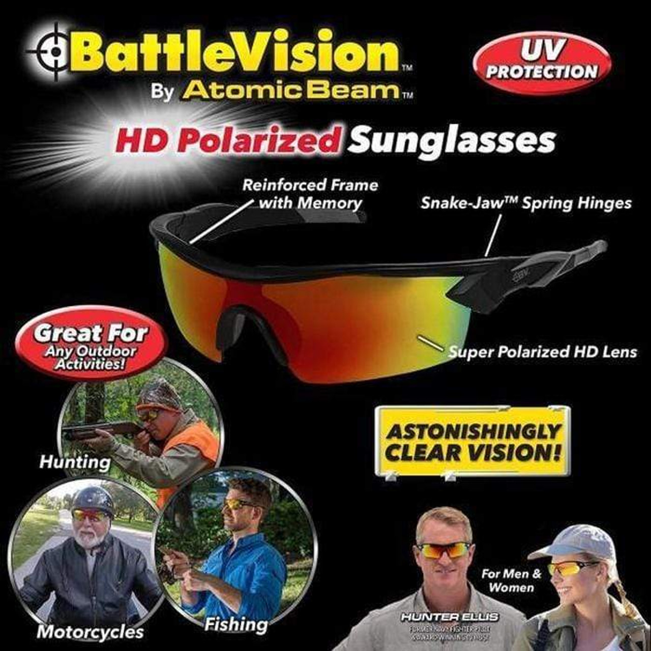 Atomic Beam Battle Vision HD Polarized Sunglasses - Snatcher