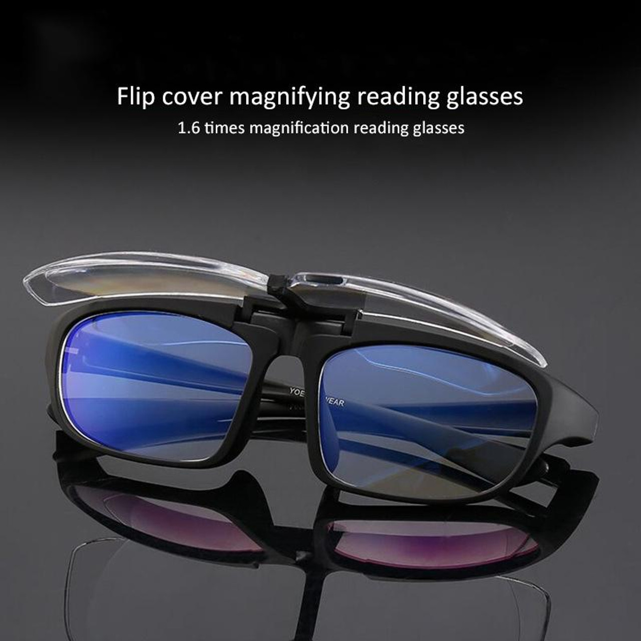 Double Lens Magnifier Presbyopic Glasses Goggles 1.6 times + 250 Degrees  with Turn-up Dual-purpose Function & Anti Blu-ray Inner Len, snatcher