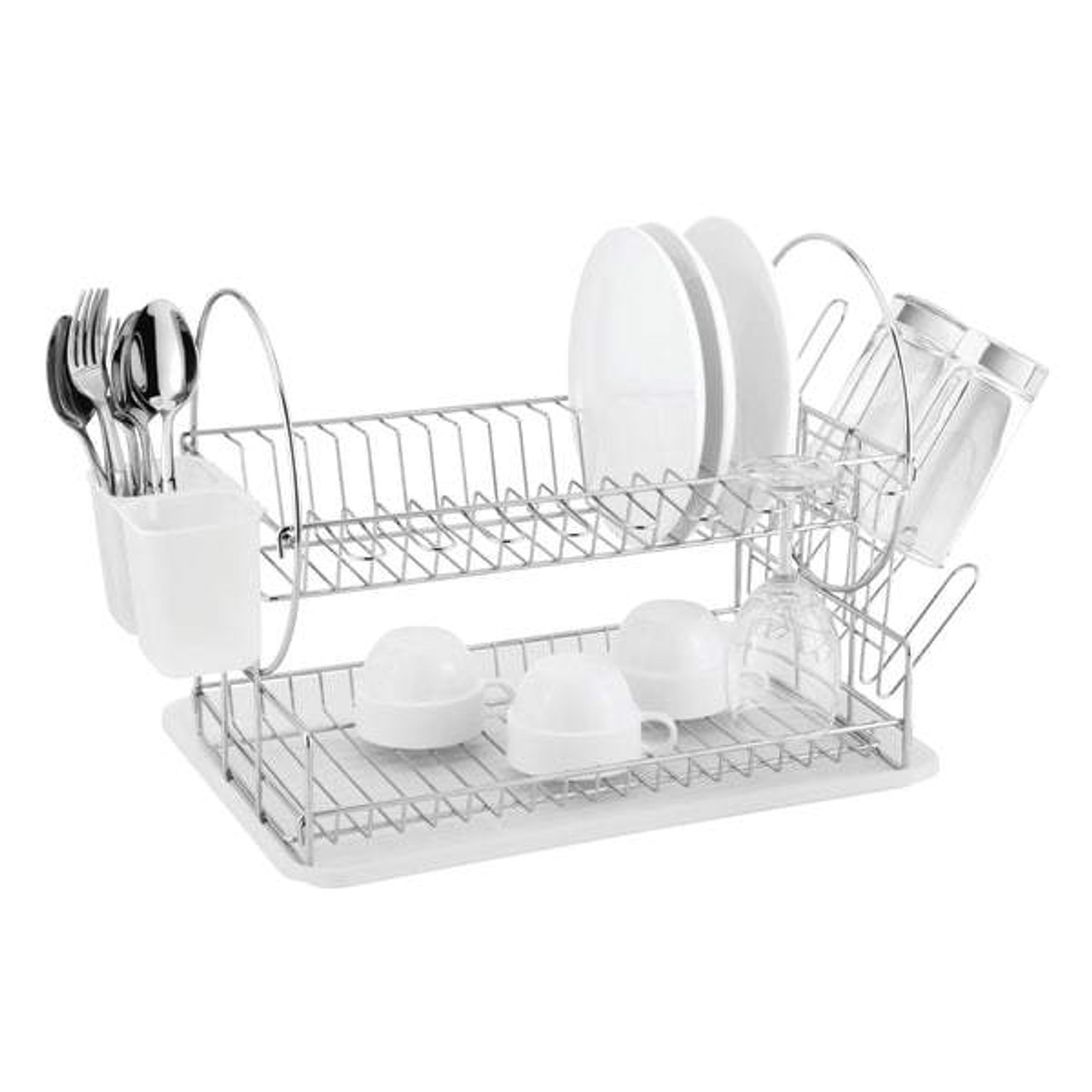 Large Dish Drying Stainless Steel 2 Tier Dish Rack TGBY