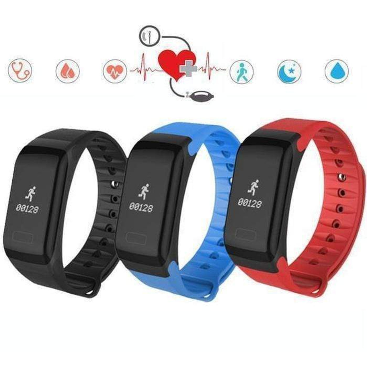 Buy WEARFIT Fitness Tracker Watch Bluetooth Smart Band Sleep Monitor  Wristband Pedometer Call Remind Wearable Smart Bracelet OLED Touch for  Android IOS Smart Phone (WP108) Fitness Band (Red) Online - Best Price