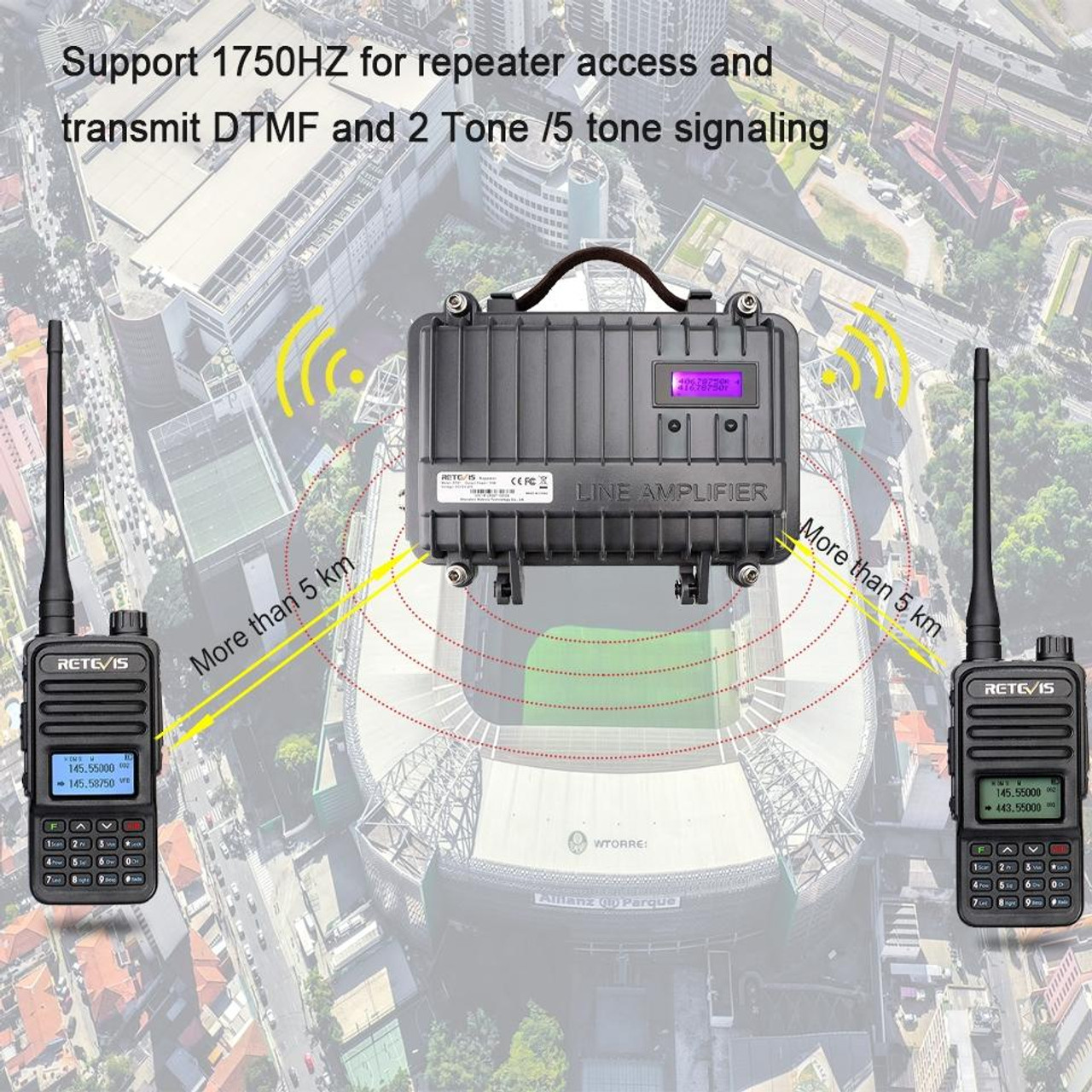 RETEVIS RT85 US Frequency 136.000-174.000MHz+400.000-470.000MHz 200CHS Dual  Band Digital Two Way Radio Handheld Walkie Talkie(Black), snatcher