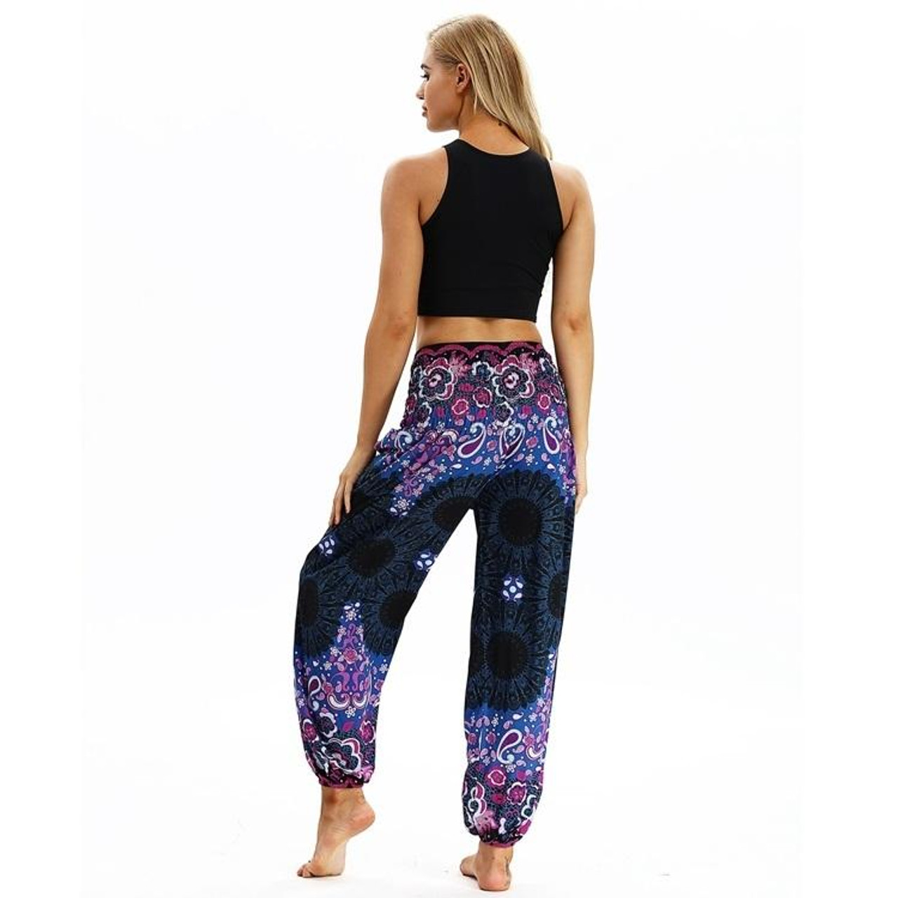 Women printed sports loose yoga pants (Color:Free Size Size:YCI016