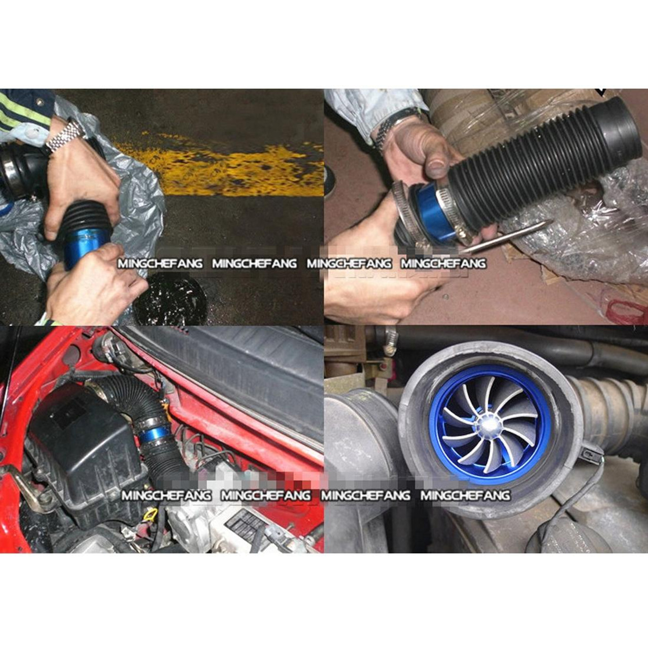 F1-Z Turbo Air Intake Fan Supercharger Car Dual Double Side Fuel Gas Saver  Propeller Turbonator Ventilator TUR007