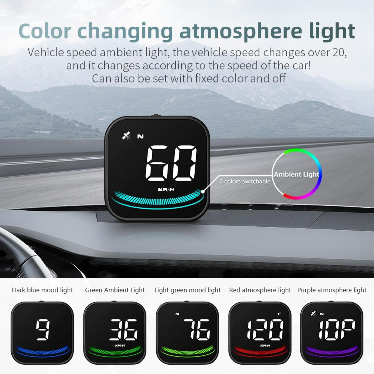 G4 Head Up Display Car Speedometer Smart Digital Alarm Reminder GPS HUD,  snatcher