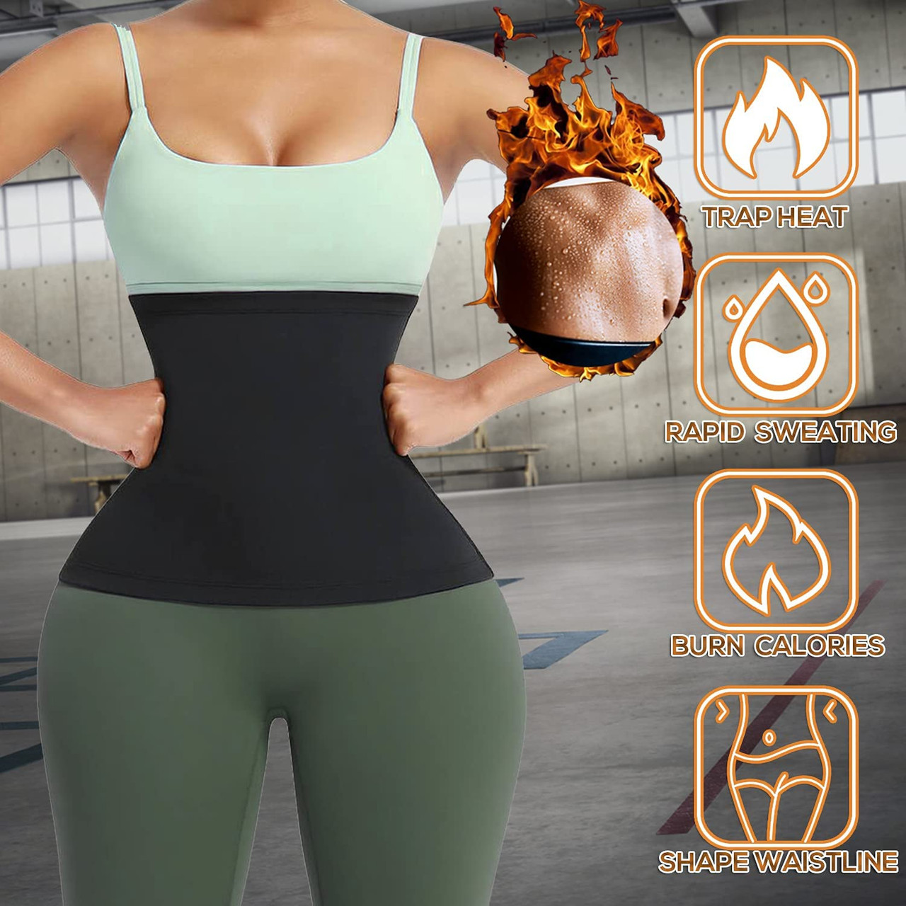 Waist Trimmer For Women Weight Loss Sauna Trainer Wrap Belt Sweat Stomach  Shaper - Morris