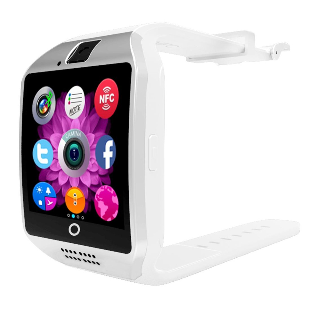 SmartWatch White ,1.54 Inch Bluetooth SmartWatch Q18 Wristwatch Support NFC  Camera 