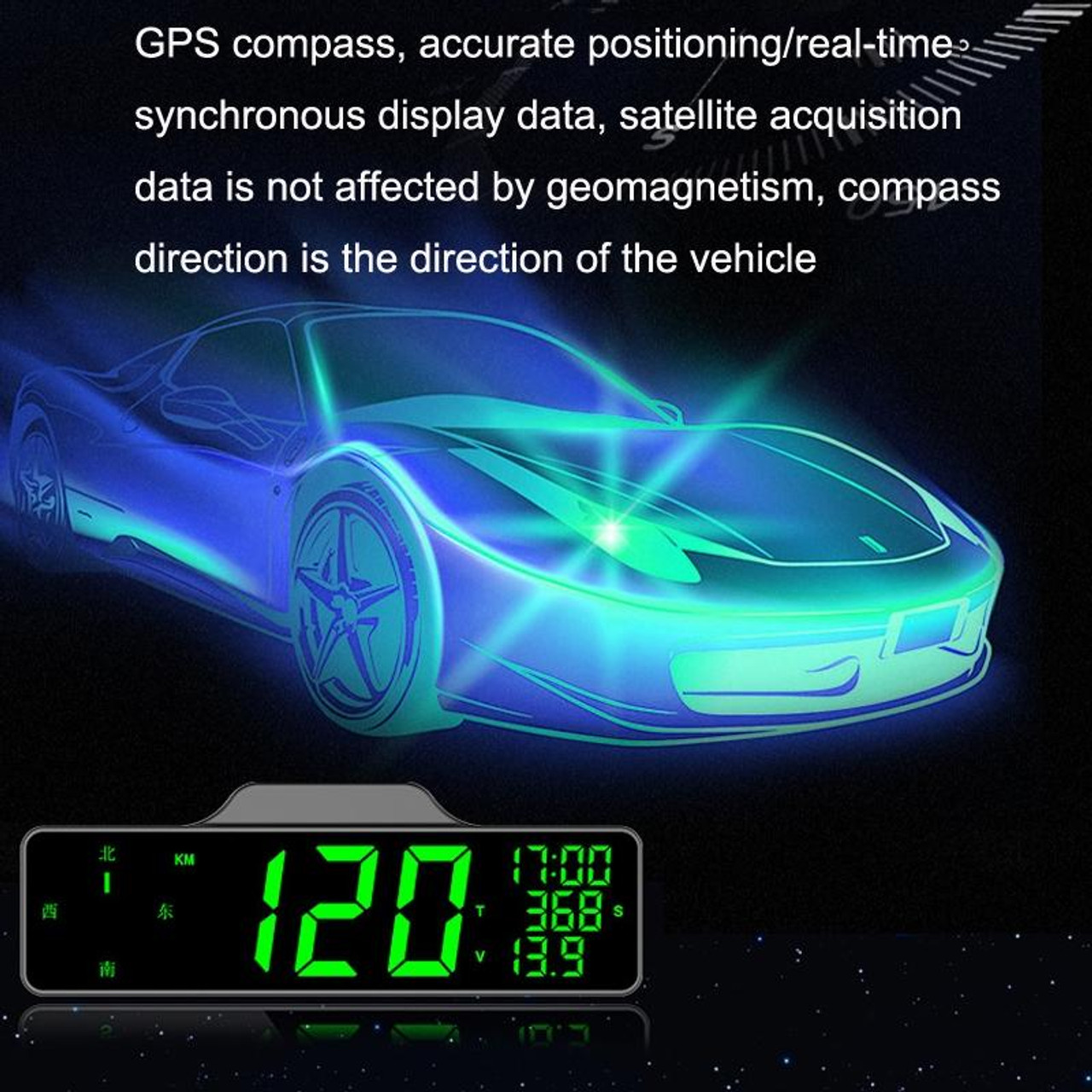 8.0 Inch Screen Car HUD Car Head-up Display Compass Multifunction GPS  Speedometer, snatcher