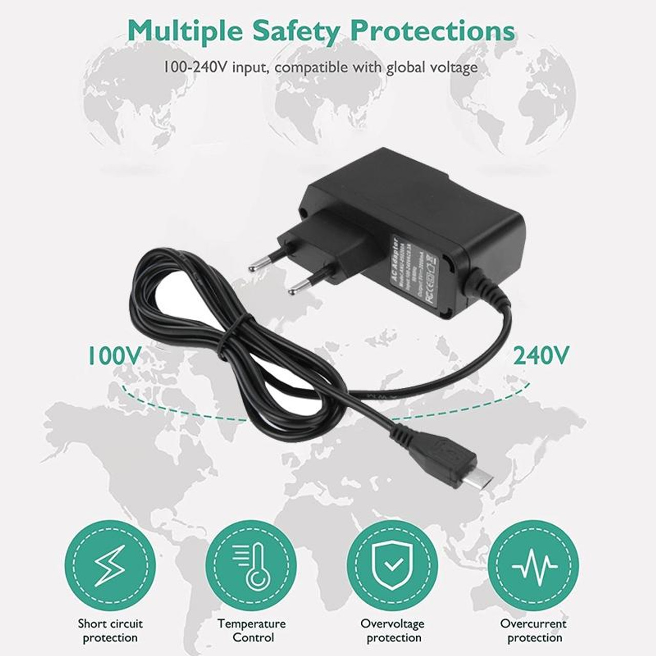 5V 2A Micro USB DC Power Supply EU Plug