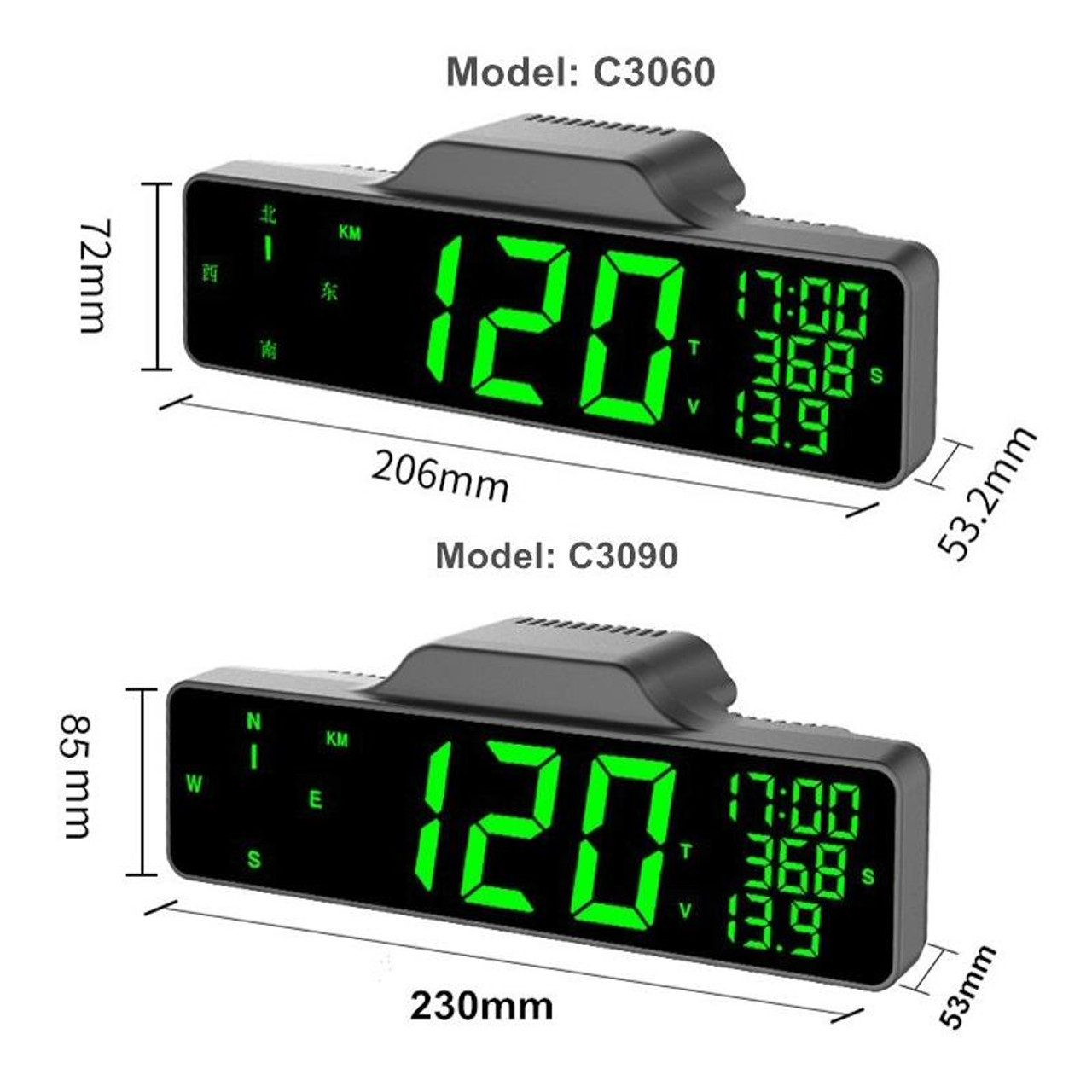 9.0 Inch Screen Car HUD Car Head-up Display Compass Multifunction GPS  Speedometer, snatcher