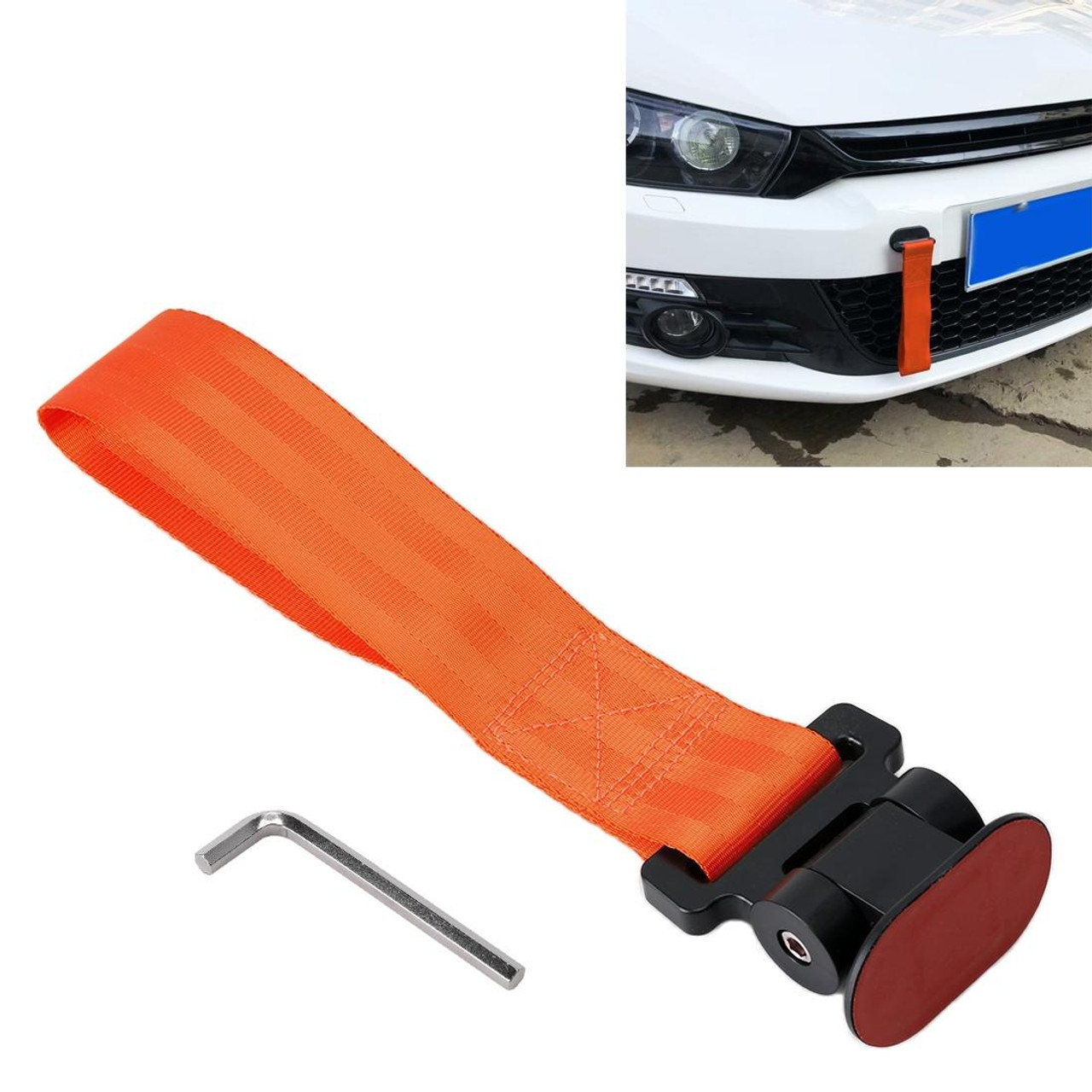 Universal Car Front Rear Tow Strap Adhesive Tape Towing Hook Ribbon, Size:  26.5*6.5*4cm(Orange), snatcher