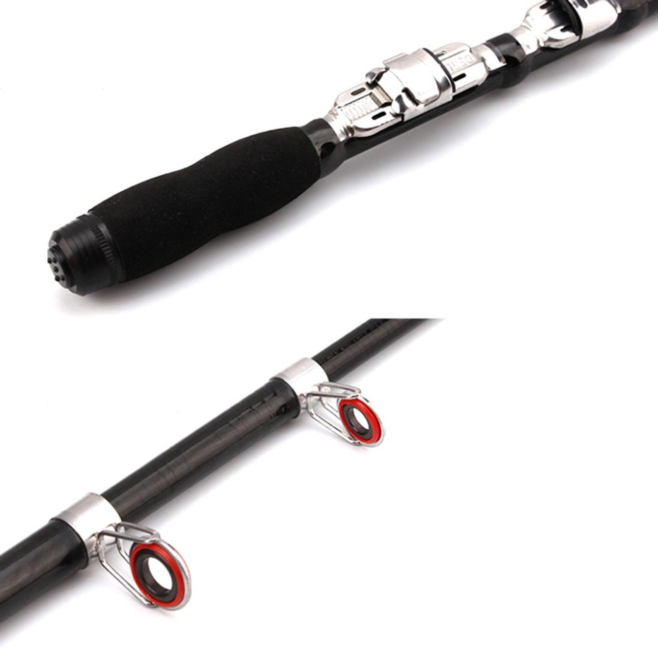 32cm Portable Telescopic Sea Fishing Rod Mini Fishing Pole, Extended Length  : 1.5m, Black Clip Reel Seat, snatcher