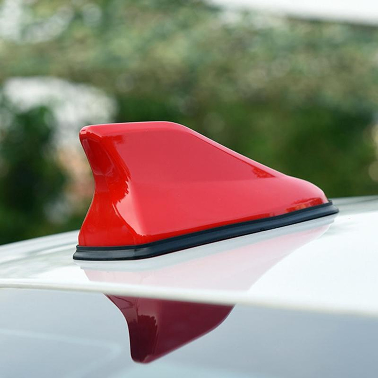 Unique Bargains Car Universal Shark Fin Spoilers Balck Red Cover 4