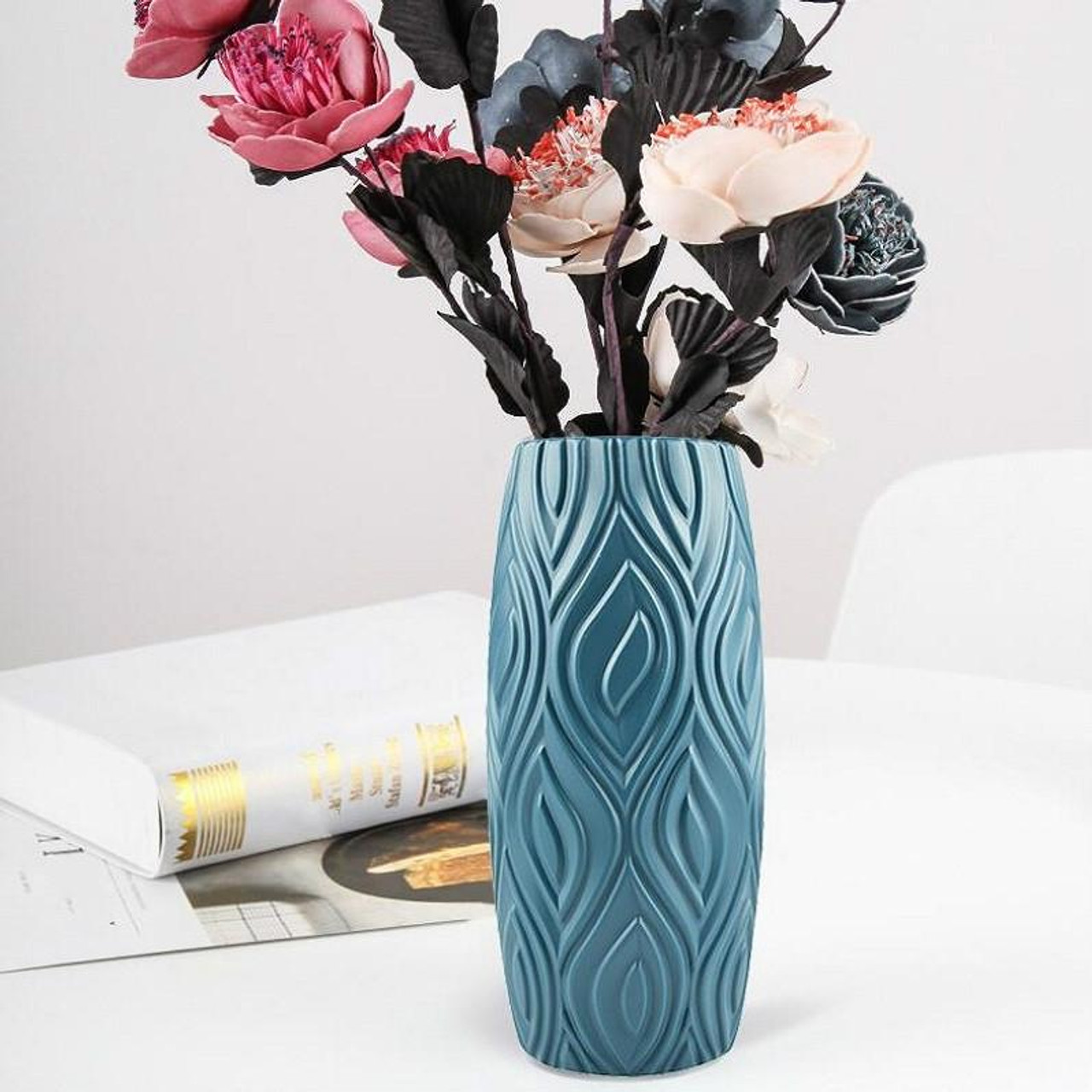 1 Piece Of Creative Plastic Vase, Simple And Modern Flower Arrangement  Vase, Dry And Wet Flower Vase (white)