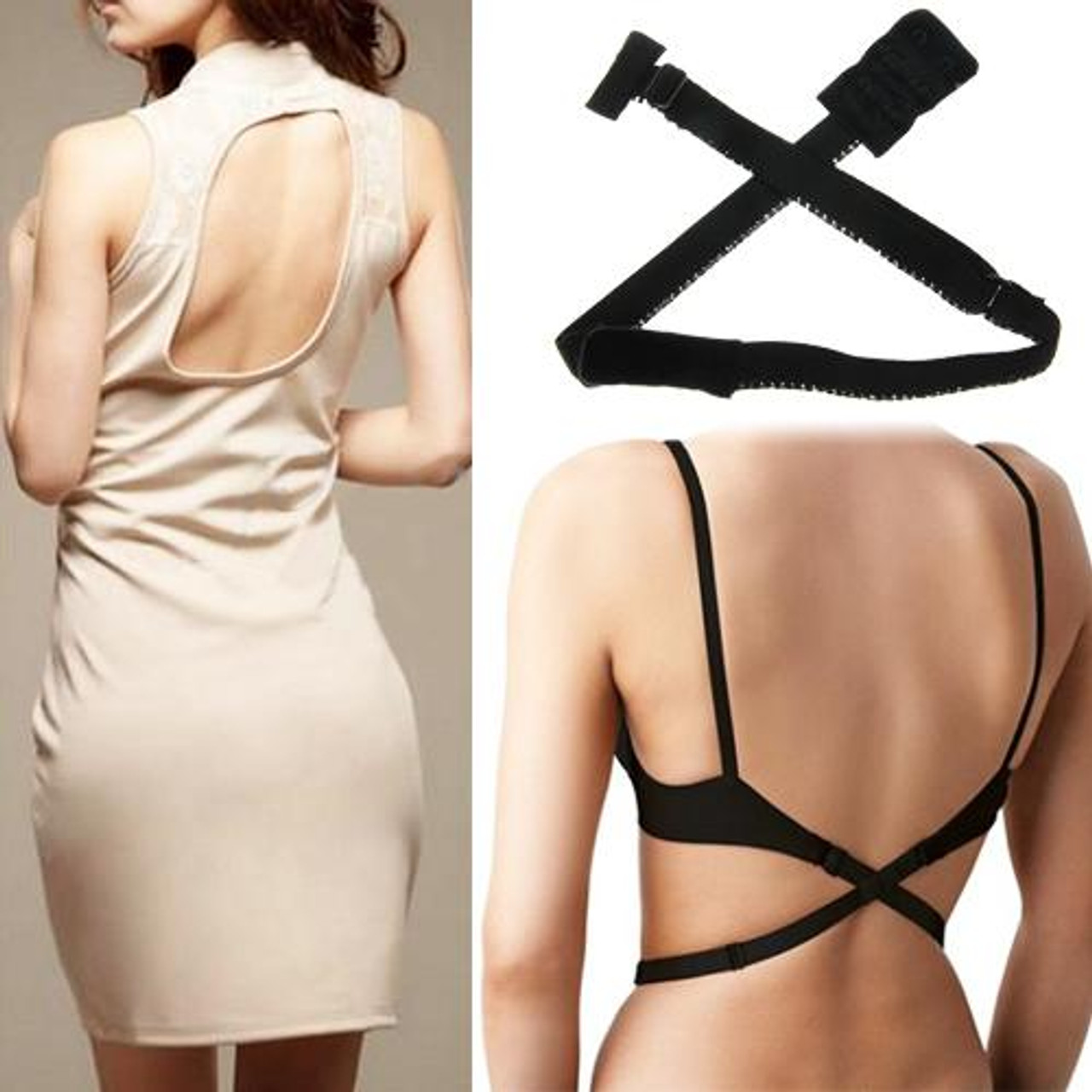 Adjustable Low Back Bra Strap Converter Backless V Conversion