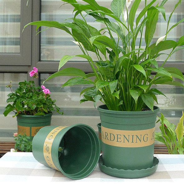 1.5 Gallon Flower Pots Plant Nursery Pots Plastic Pots Creative Gallons Pots with Tray,Size:20*19.5*19.5cm