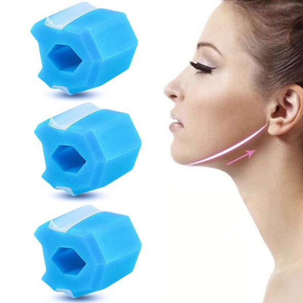 3PCS 6th Generation Masseter Ball Mandibular Trainer Facial Muscle Trainer Silicone Face-Lifting Device(Light Blue)