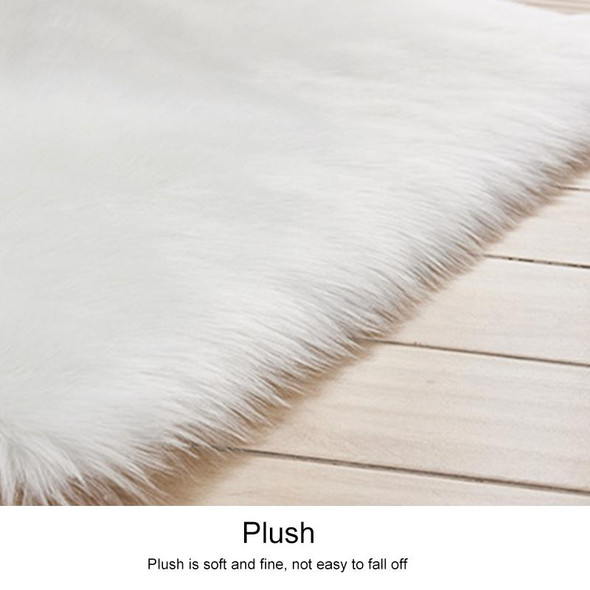 Luxury Rectangle Square Soft Artificial Wool Sheepskin Fluffy Rug Fur Carpet, Size:100x180cm(Black)