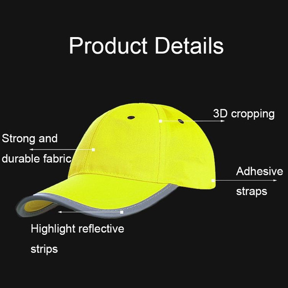 AS-610 Traffic Safety Reflective Sunshade Cap Sport Breathable Fluorescent Cap(Fluorescent Yellow)