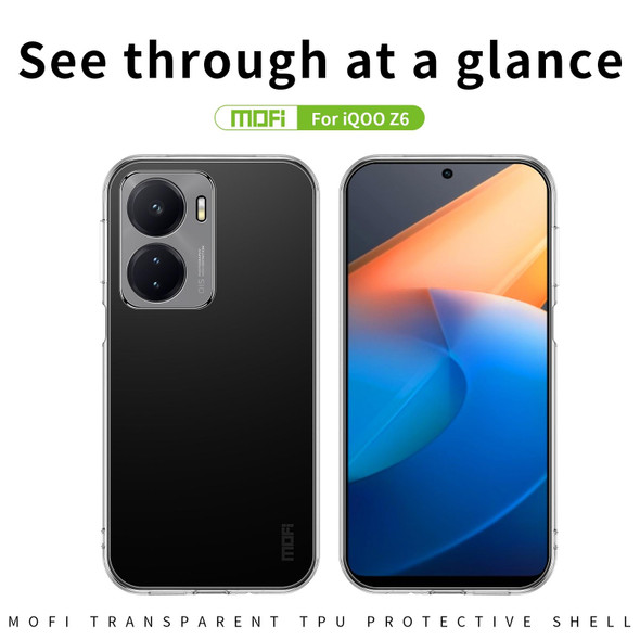 vivo iQOO Z6 MOFI Ming Series Ultra-thin TPU Phone Case(Transparent)