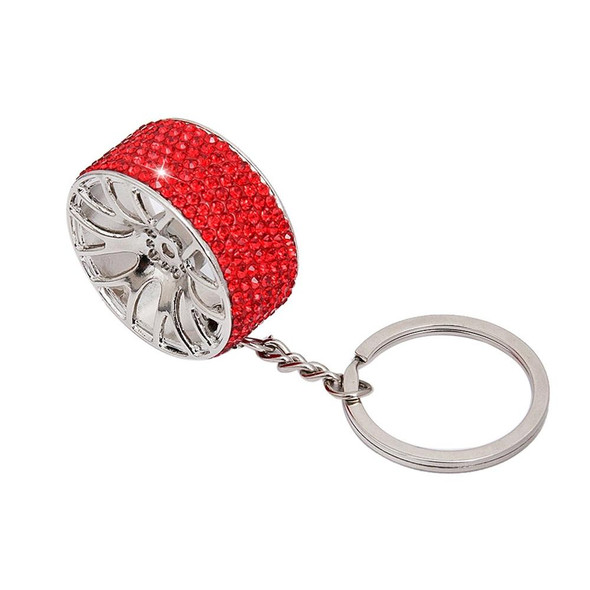 Portable Car Diamond Key Chain Key Rings(Red)