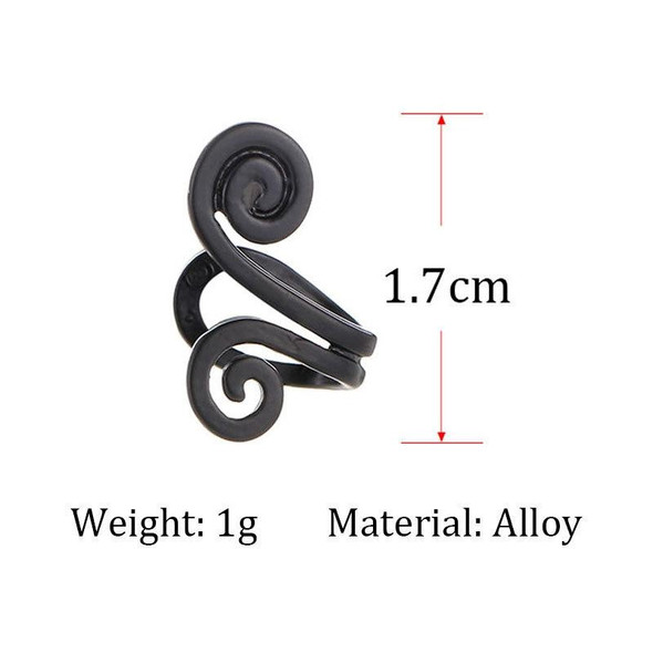 10 PCS Simple Finger Pressing Metal Ear Clip(03 Black 0442)