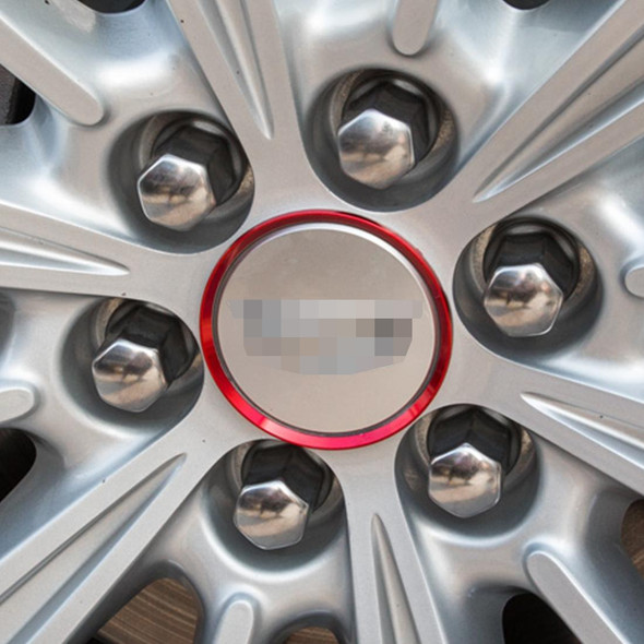 4 PCS Car Aluminum Wheel Hub Deroration Ring - Cadillac(Red)