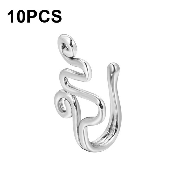 10 PCS U-shaped Nose Clip Copper Inlaid With Zircon Nose Decoration, Color: G-350 Silver