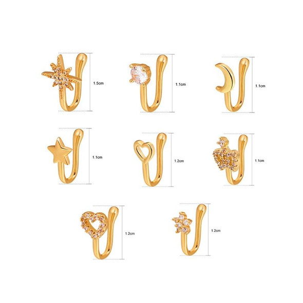 10 PCS U-shaped Nose Clip Copper Inlaid With Zircon Nose Decoration, Color: G-172 Silver