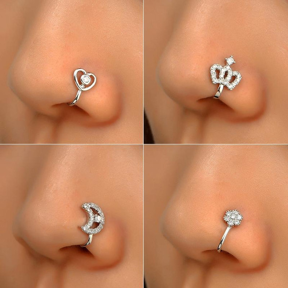 10 PCS U-shaped Nose Clip Copper Inlaid With Zircon Nose Decoration, Color: G-250 Silver