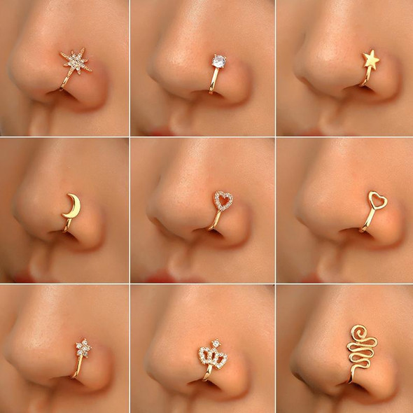 10 PCS U-shaped Nose Clip Copper Inlaid With Zircon Nose Decoration, Color: G-236 Silver