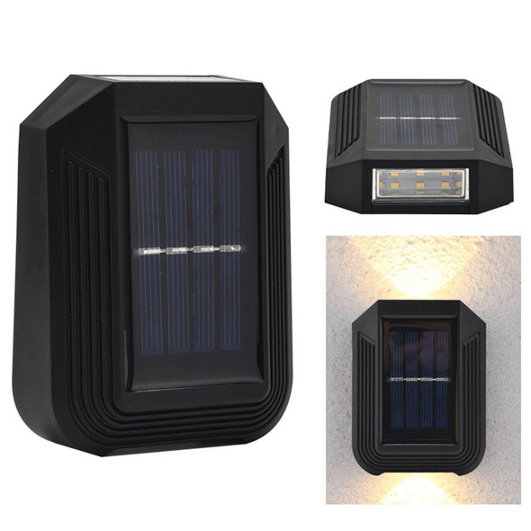 6 LED Solar Wall Lamp Outdoor Decorative Garden Up And Down Light (Warm White)