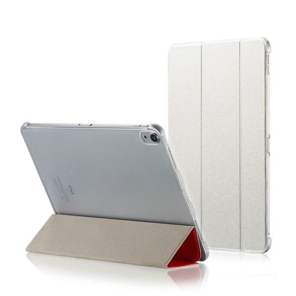 Silk Texture Horizontal Flip  Magnetic PU Leather Case for iPad Pro 12.9 inch (2018), with Three-folding Holder & Sleep / Wake-up Function(White)