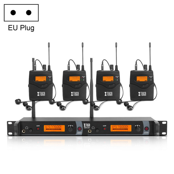 IEM1200 Wireless Transmitter 4 Bodypack Stage Singer In-Ear Monitor System(EU Plug)