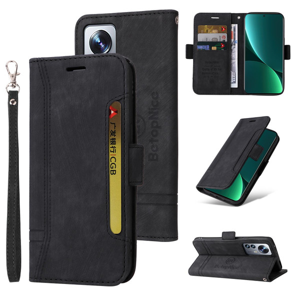 Xiaomi 12 Pro BETOPNICE Dual-side Buckle Leather Phone Case(Black)