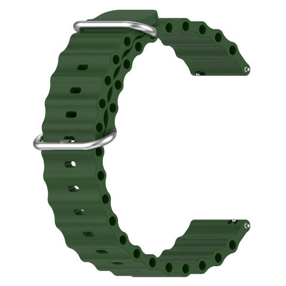 Samsung Galaxy Watch 5 40mm 20mm Ocean Style Silicone Solid Color Watch Band(Army Green)