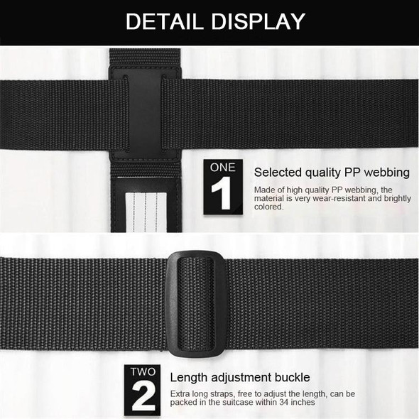 Luggage Strap Cross Belt Adjustable Packing Band Belt Strap with Password Lock for Luggage Travel Suitcase(Black)