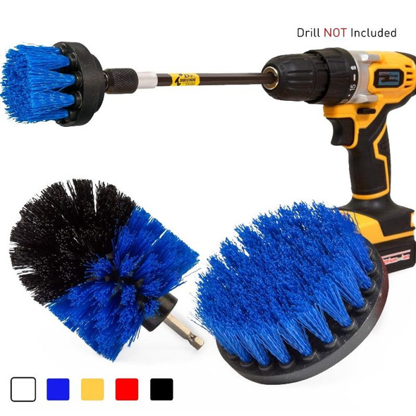 4 in 1 Floor Wall Window Glass Cleaning Descaling Electric Drill Brush Head Set, Random Color Delivery