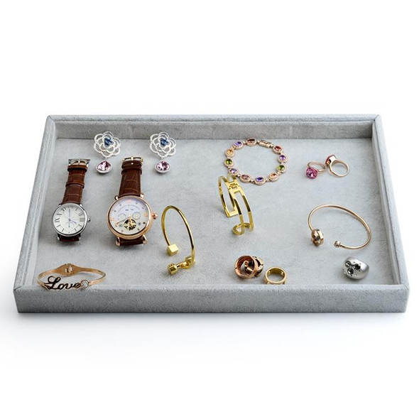 18 Grids Flannelette Bracelet Ring Necklace Display Rack Jewelry Storage Tray