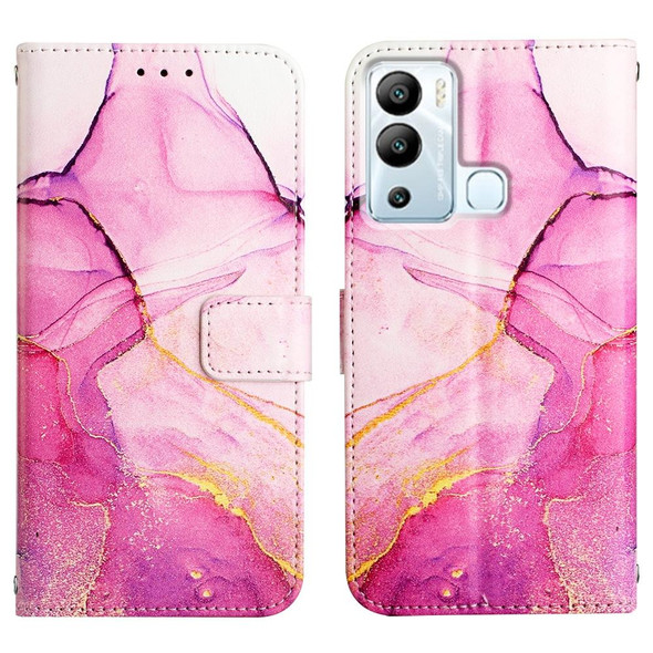 Infinix Hot 12i X665 PT003 Marble Pattern Flip Leather Phone Case(Pink Purple Gold)
