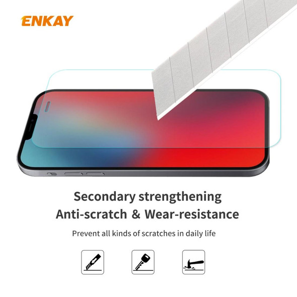 iPhone 12 / 12 Pro 2pcs ENKAY Hat-Prince 0.26mm 9H 2.5D Curved Edge Explosion-proof Tempered Glass Film