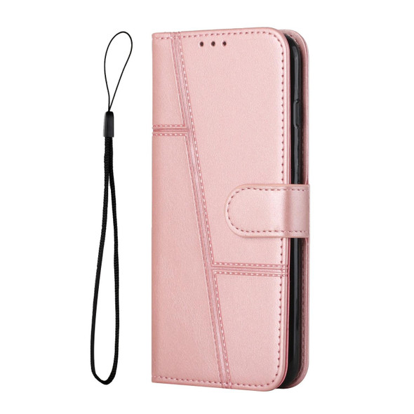 Google Pixel 6a Stitching Calf Texture Buckle Leather Phone Case(Pink)