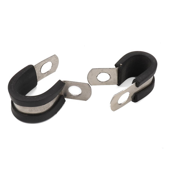 10 PCS Car Rubber Cushion Pipe Clamps Stainless Steel Clamps, Size: 7/4 inch (44mm)