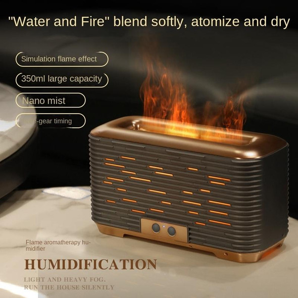 350ml Simulated Flame Aromatherapy Humidifier With Timing Function(Rose Gold)