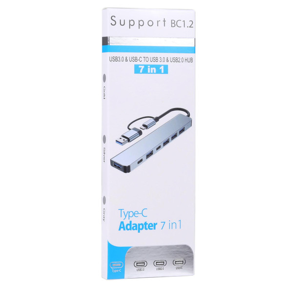 7 in 1 USB 3.0 and Type-C / USB-C to USB 3.0 USB 2.0 HUB Adapter