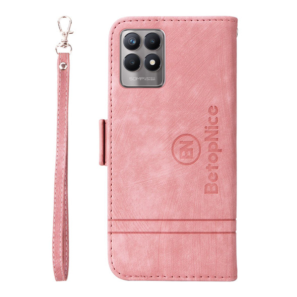 Realme 8i BETOPNICE Dual-side Buckle Leather Phone Case(Pink)