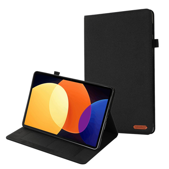 Xiaomi Mi Pad 5 Pro 12.4 Fabric Leather Tablet Case(Black)