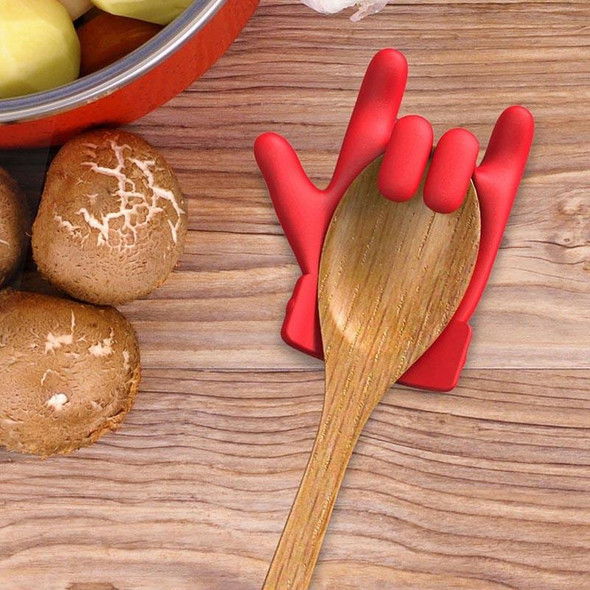 2 PCS Kitchen Silicone Pot Lid Raising Gadget Finger Shaped Pot Lid Spill-proof Raising Spoon Rack