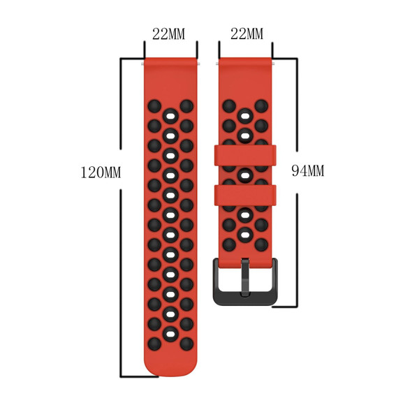 Samsung Gear S3 Frontier 22mm Two-Color Porous Silicone Watch Band(Olive Green+Black)